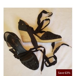 Aldo Ankle Lace Up Wedges